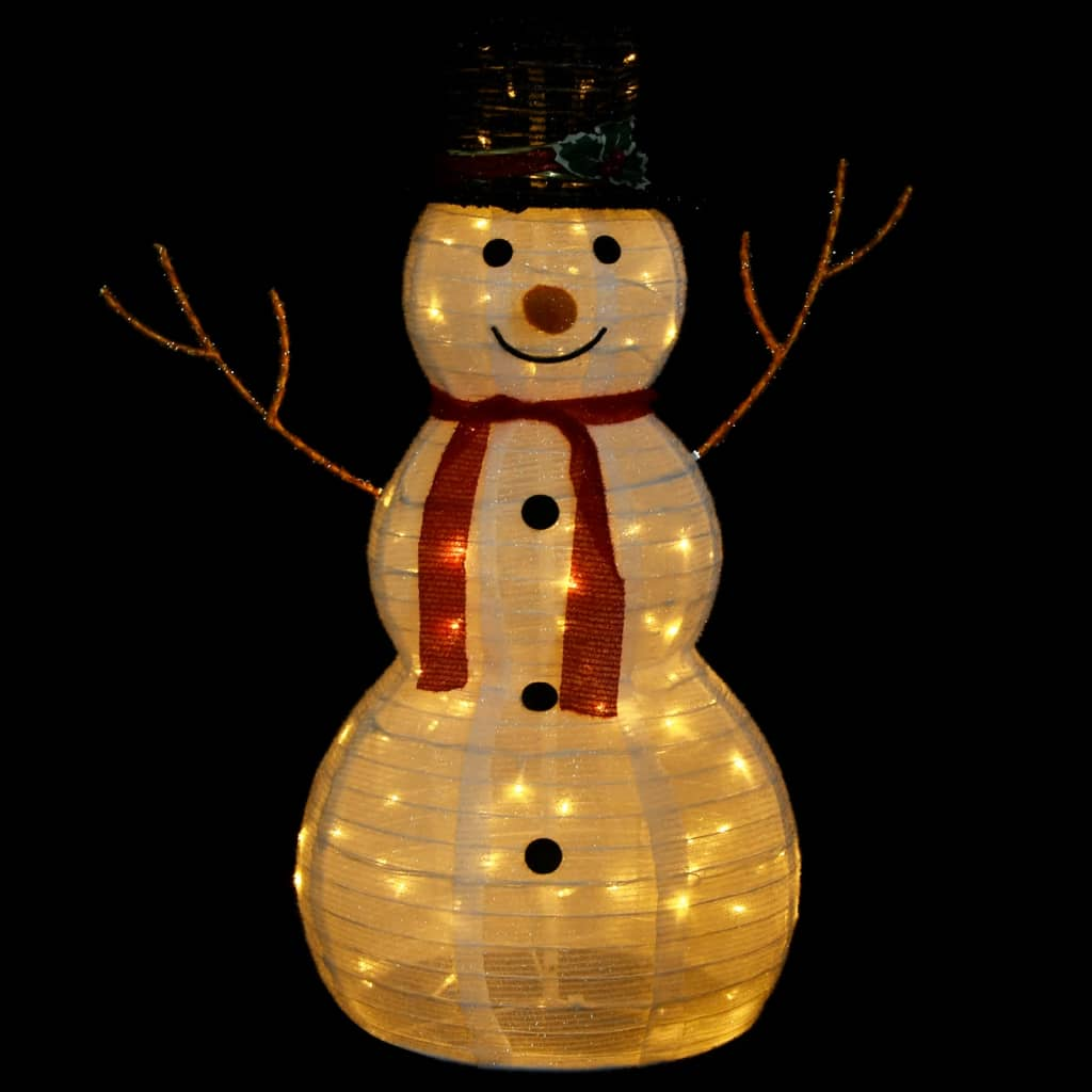 Decorative Christmas Snowman Figure with LED Luxury Fabric 3 ft