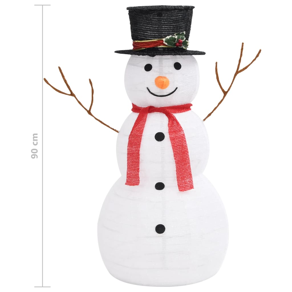 Decorative Christmas Snowman Figure with LED Luxury Fabric 3 ft