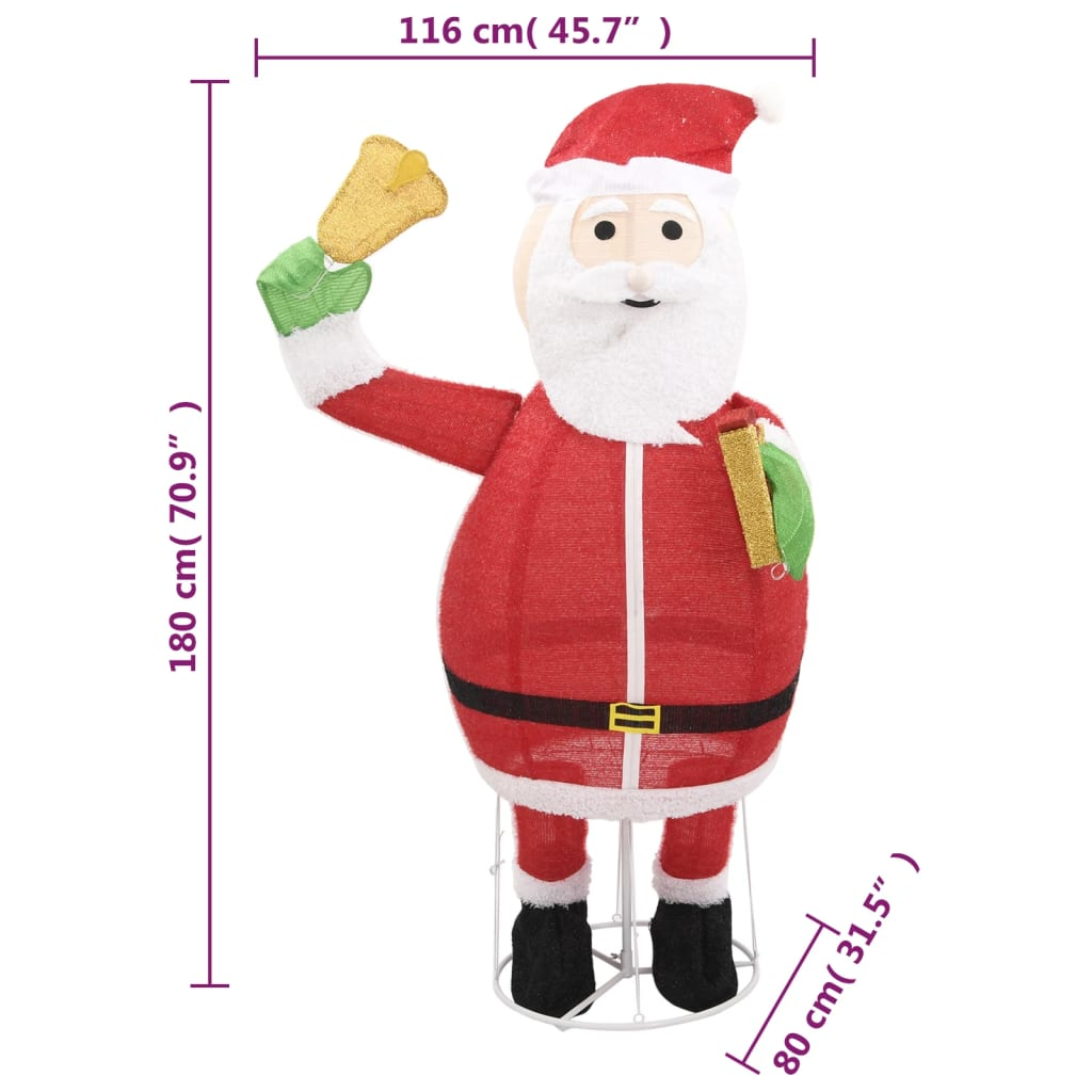 Decorative Christmas Santa Claus Figure LED Luxury Fabric 6 ft