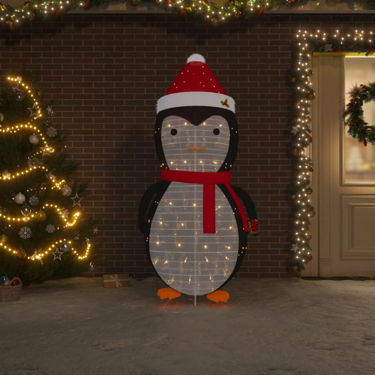 Decorative Christmas Snow Penguin Figure LED Luxury Fabric 6 ft