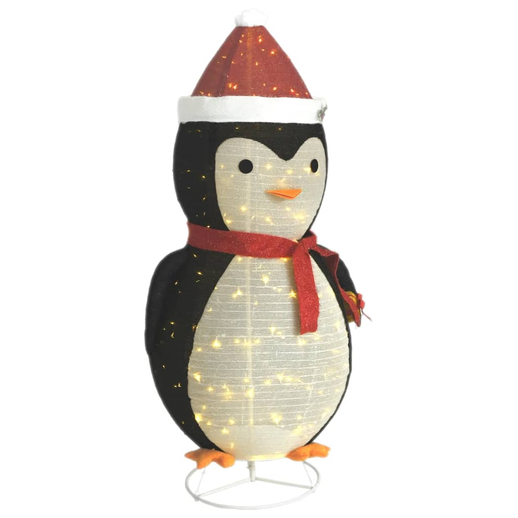 Decorative Christmas Snow Penguin Figure LED Luxury Fabric 6 ft