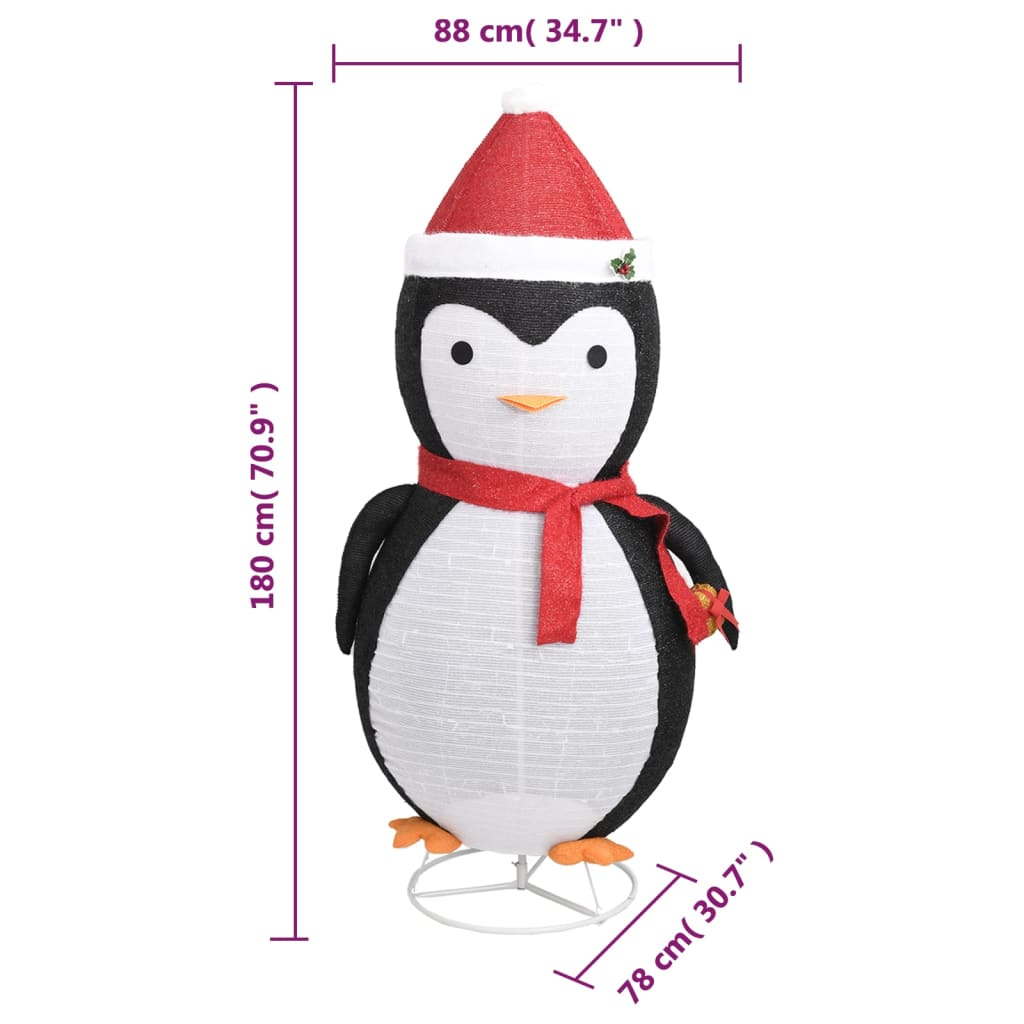 Decorative Christmas Snow Penguin Figure LED Luxury Fabric 6 ft