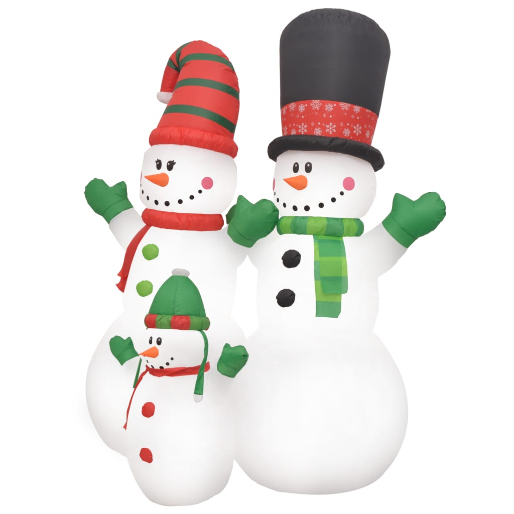 vidaXL Christmas Inflatable Snowmen Family LED IP44 8 ft