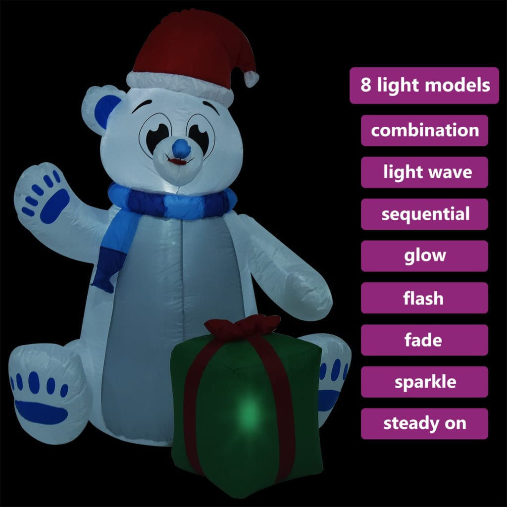 Christmas Inflatable Polar Bear LED Indoor and Outdoor 6 ft