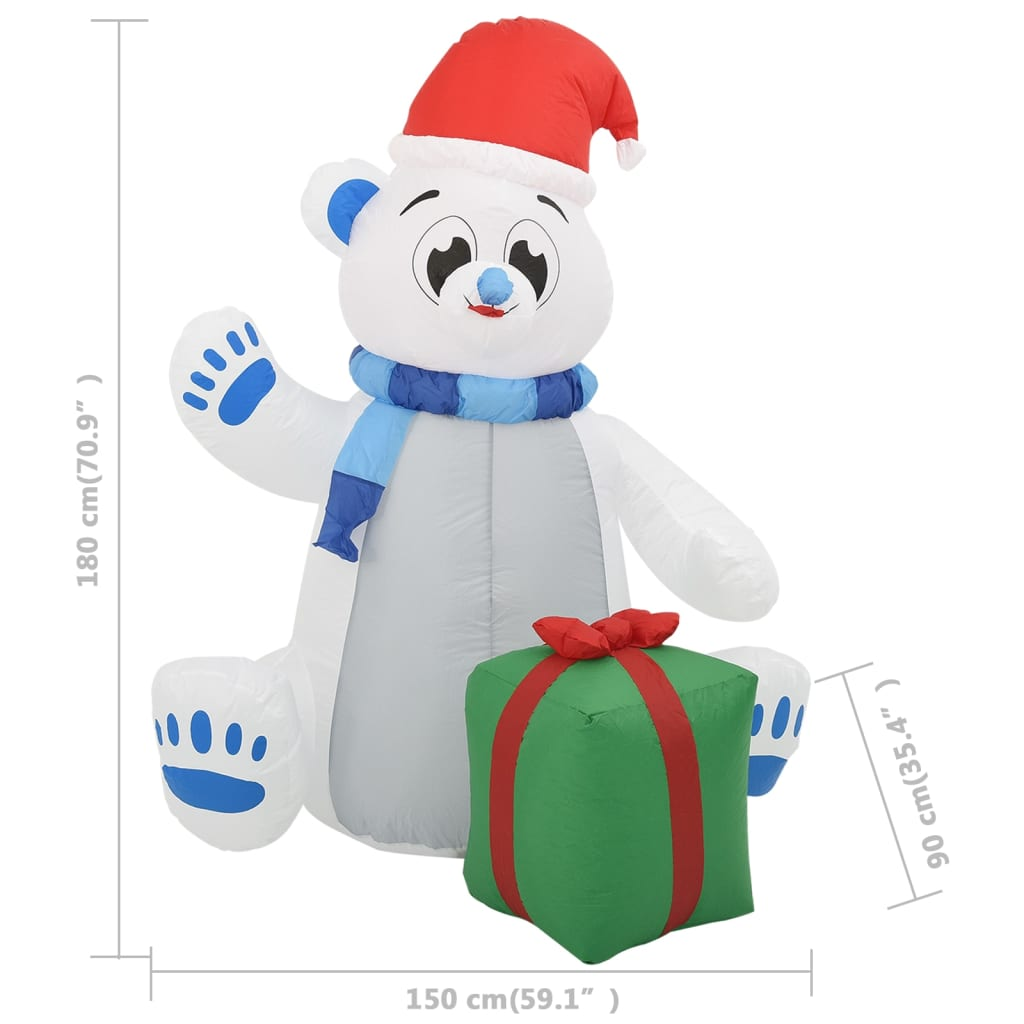 Christmas Inflatable Polar Bear LED Indoor and Outdoor 6 ft