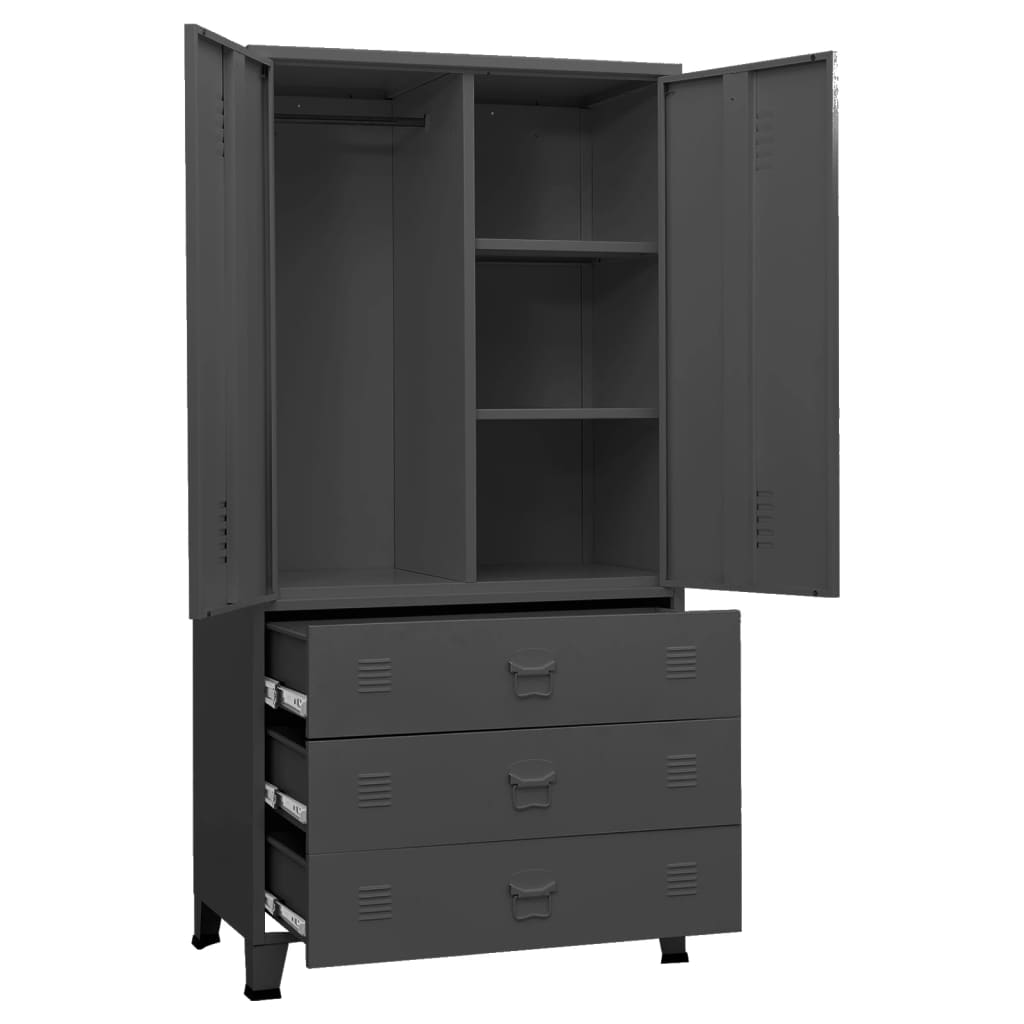 Industrial Wardrobe Anthracite 35.4"x19.7"x70.9" Metal