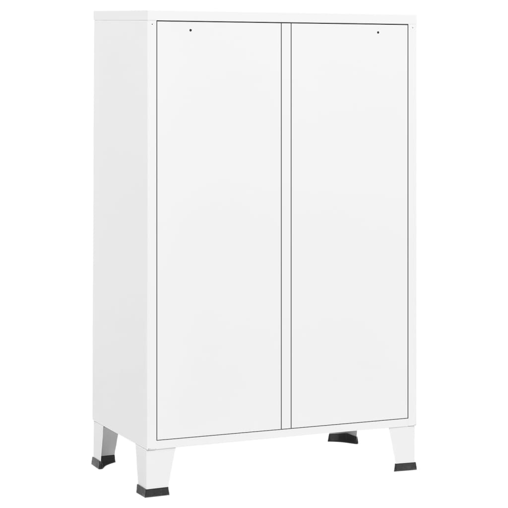 Industrial Wardrobe White 26.4"x13.8"x42.1" Steel