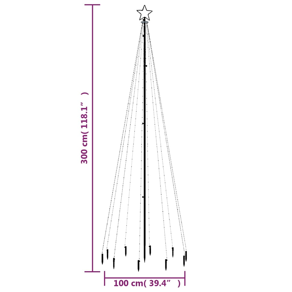 Christmas Tree with Spike Cold White 310 LEDs 10 ft