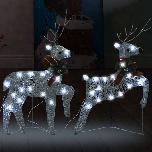 Christmas Reindeers 2 pcs Silver 40 LEDs