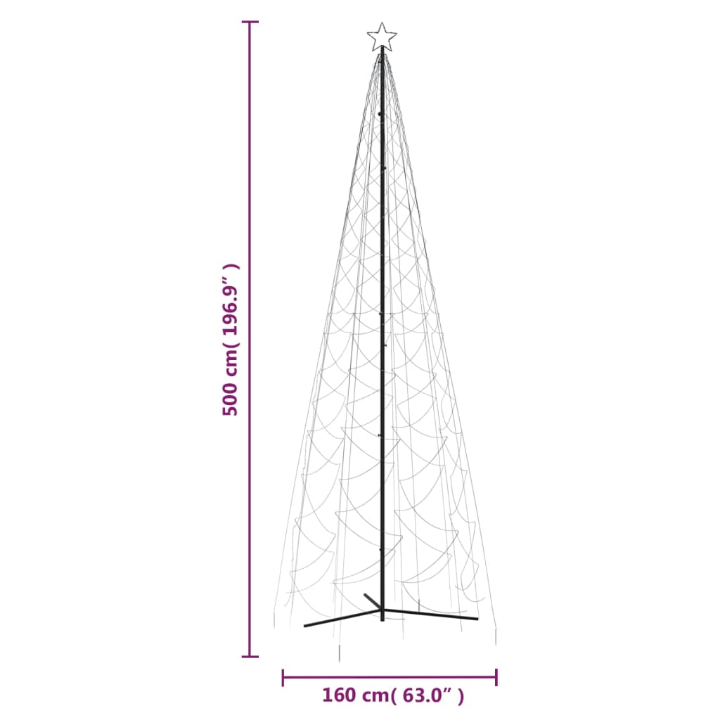 Christmas Cone Tree Cold White 1400 LEDs 5x16 ft