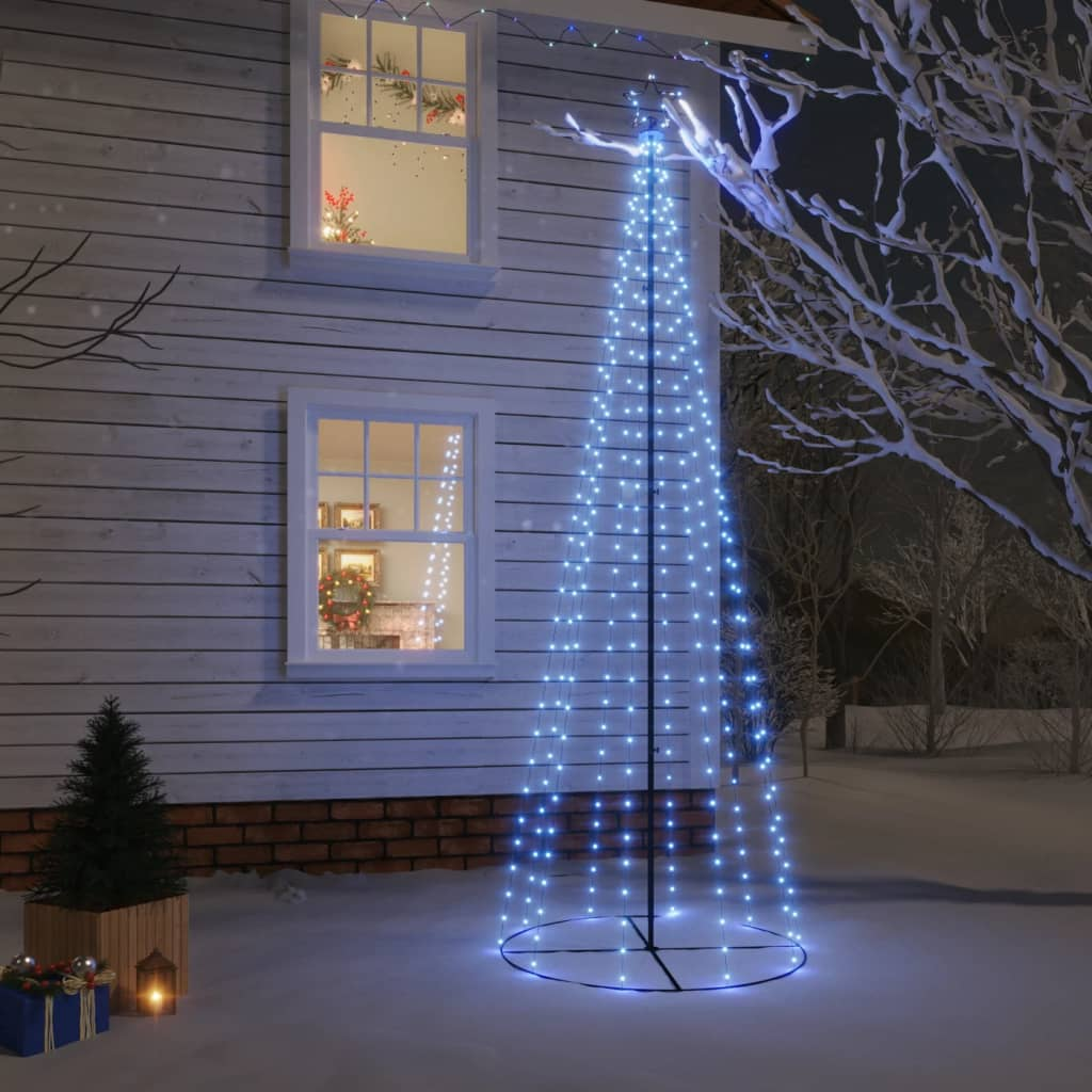 vidaXL Christmas Cone Tree Blue 310 LEDs 3x10 ft