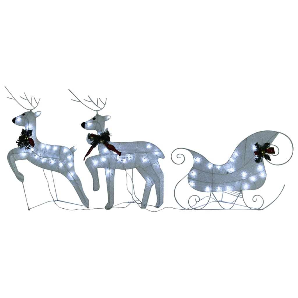 Reindeer & Sleigh Christmas Decoration 60 LEDs Outdoor White