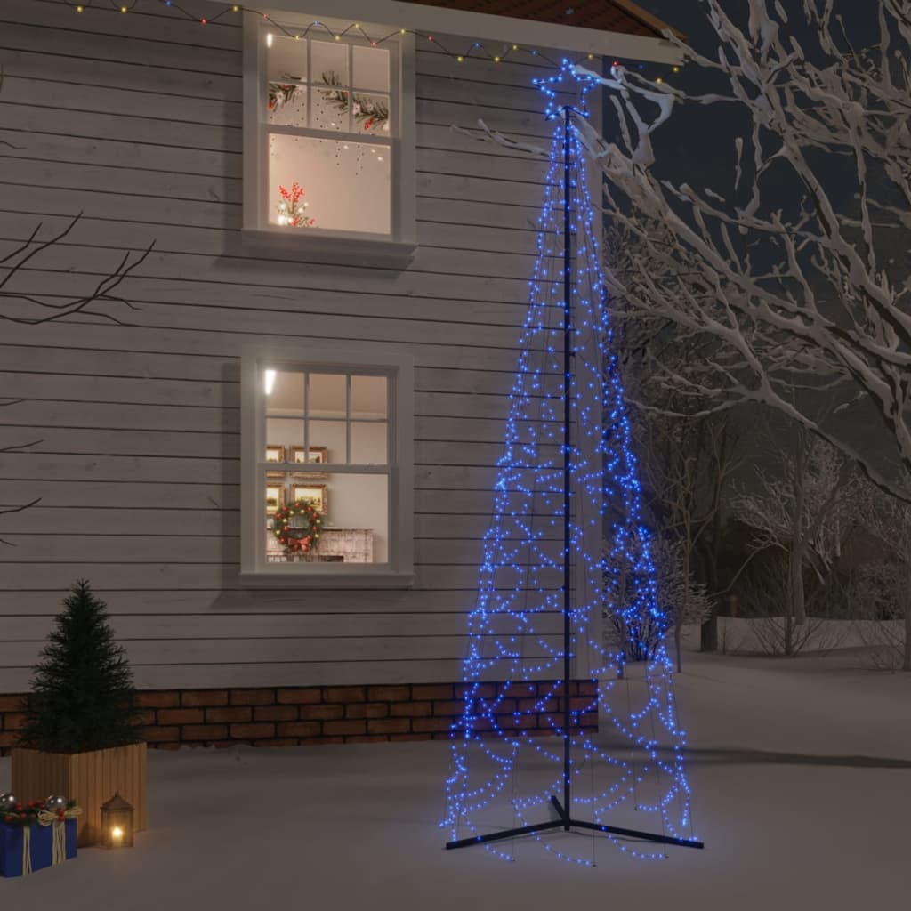 vidaXL Christmas Cone Tree Blue 500 LEDs 3x10 ft