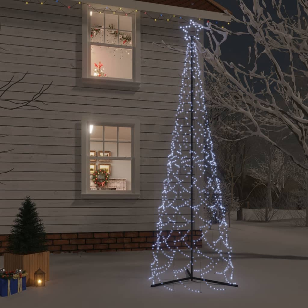 Christmas Cone Tree Cold White 500 LEDs 3x10 ft