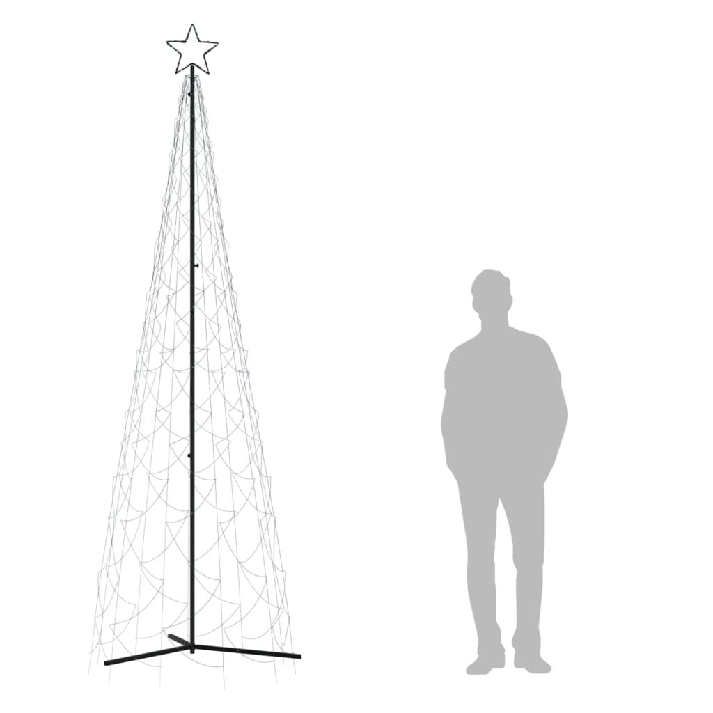 Christmas Cone Tree Cold White 500 LEDs 3x10 ft