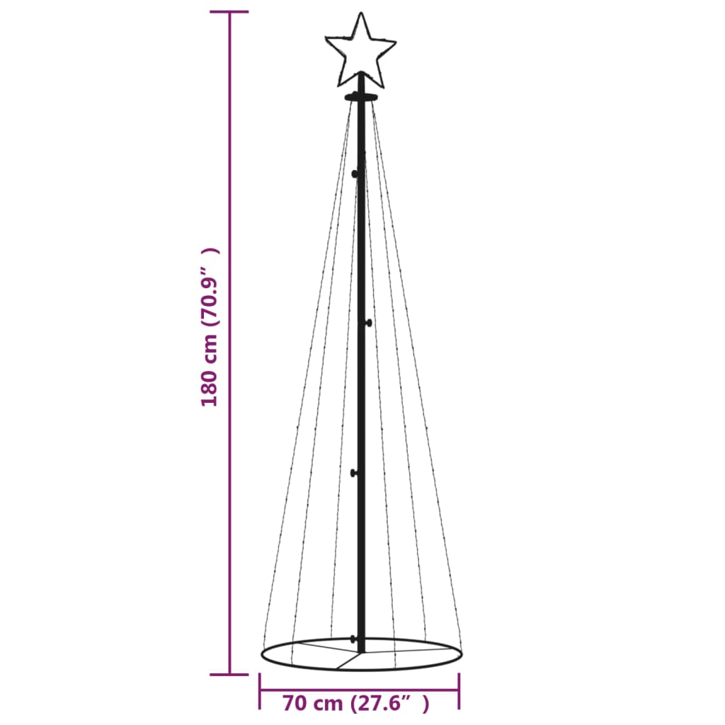 Christmas Cone Tree Colorful 108 LEDs 2x6 ft