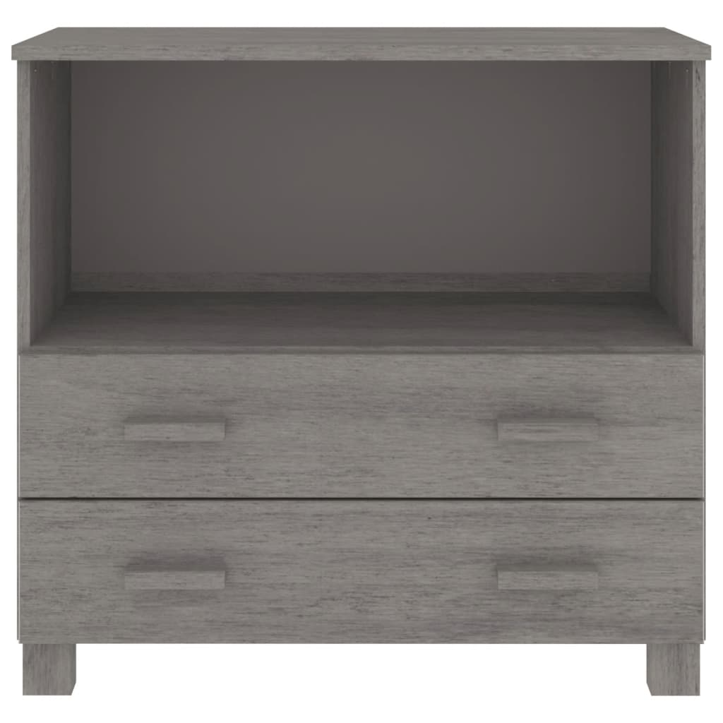 vidaXL Sideboard HAMAR Light Gray 33.5"x13.8"x31.5" Solid Wood Pine