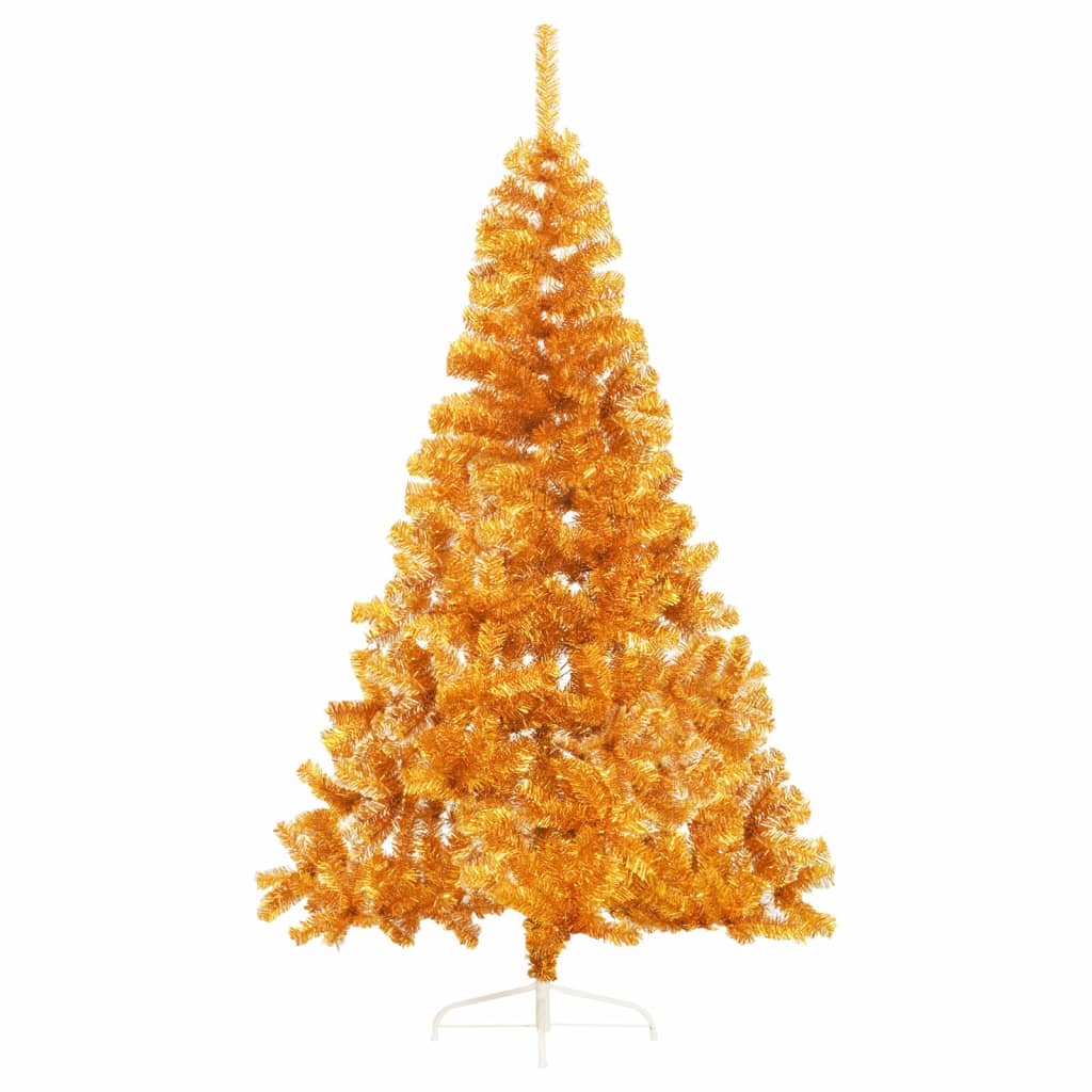 Artificial Half Christmas Tree with Stand Gold 6 ft PET