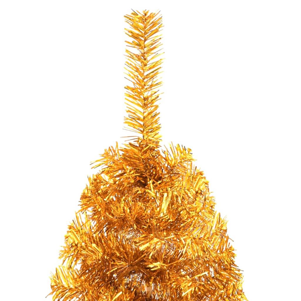 Artificial Half Christmas Tree with Stand Gold 6 ft PET