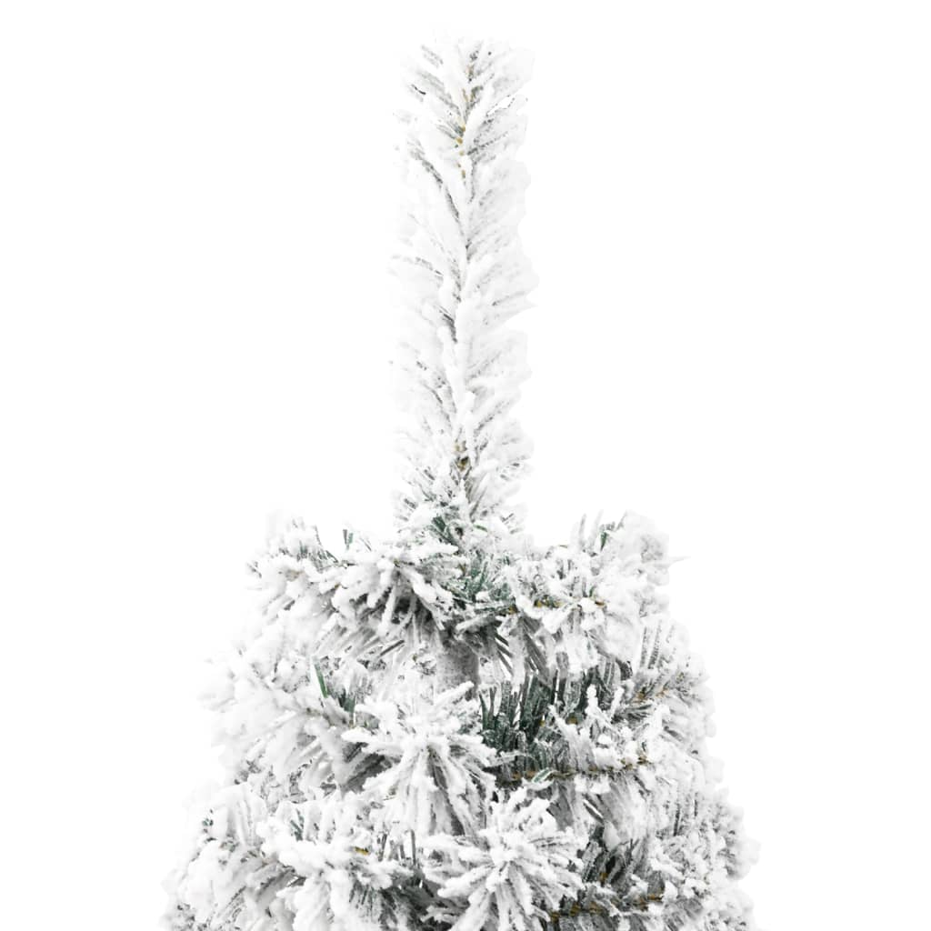 Slim Artificial Half Christmas Tree with Flocked Snow 6 ft