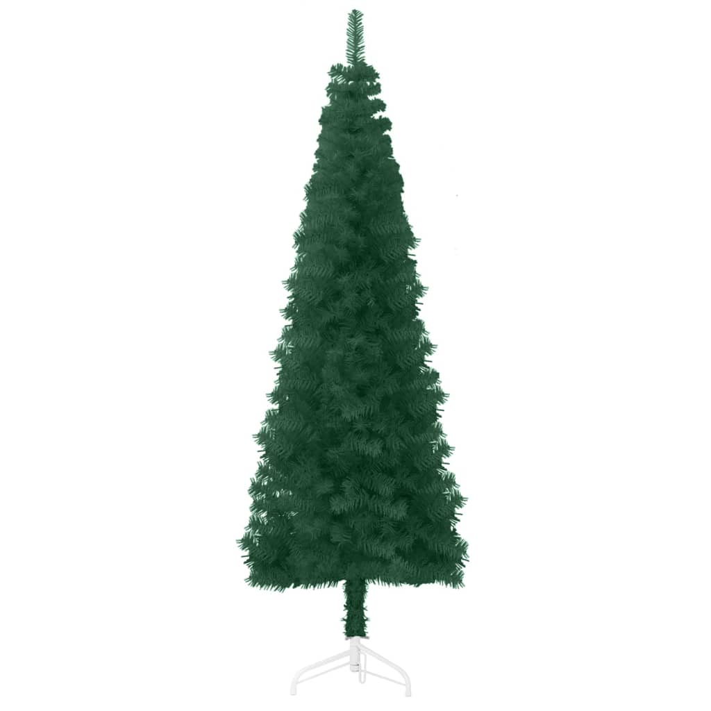 Slim Artificial Half Christmas Tree with Stand Green 7 ft