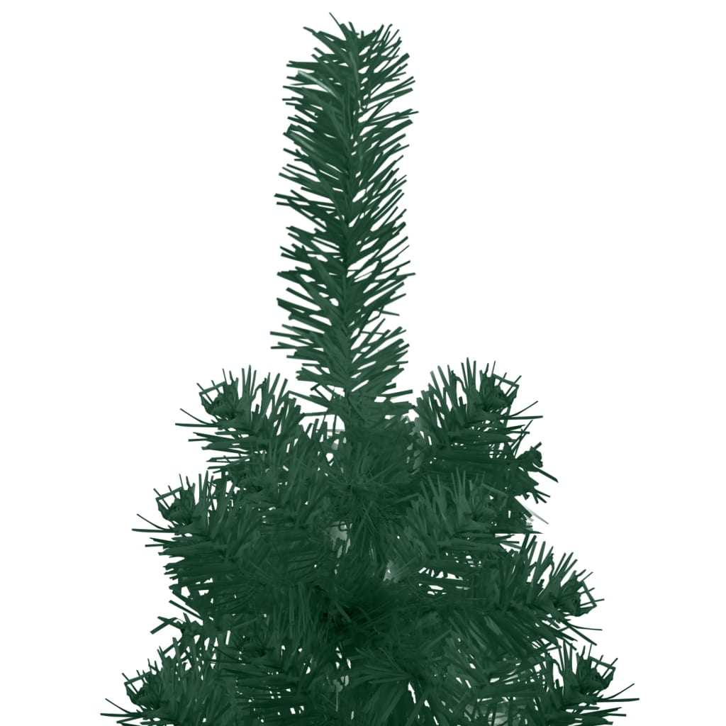 Slim Artificial Half Christmas Tree with Stand Green 7 ft