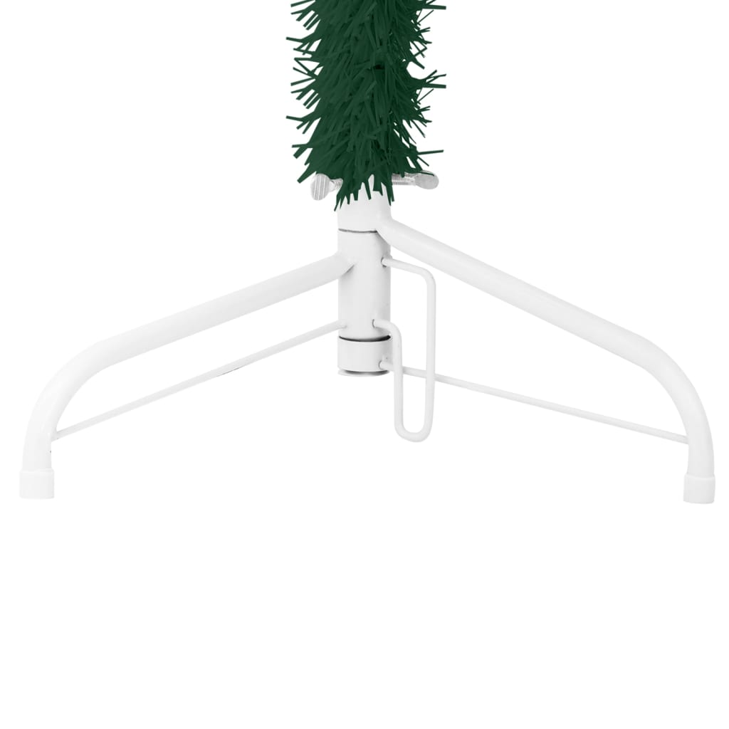 Slim Artificial Half Christmas Tree with Stand Green 7 ft