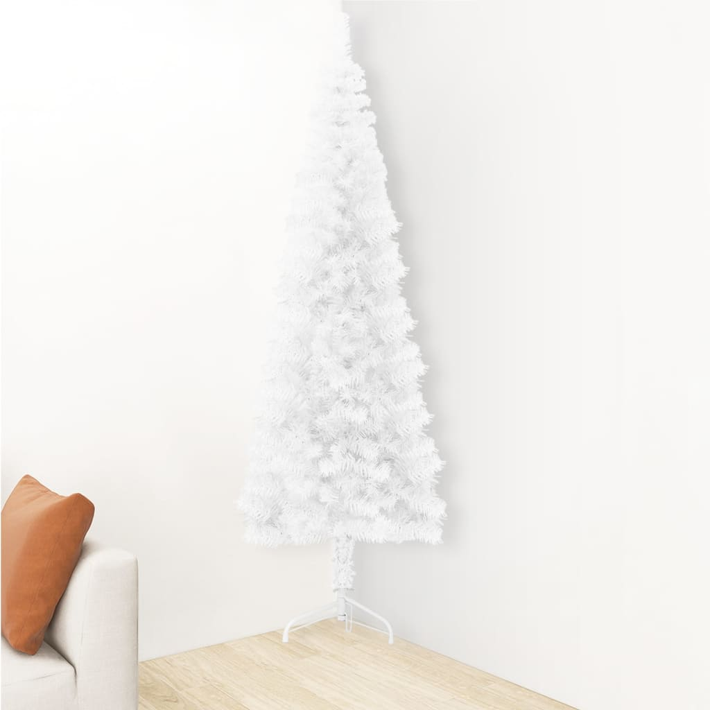 Slim Artificial Half Christmas Tree with Stand White 7 ft