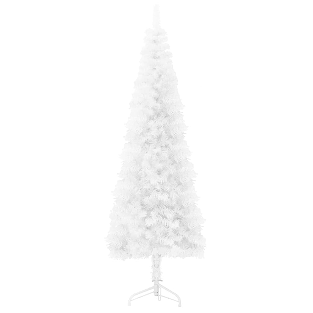 Slim Artificial Half Christmas Tree with Stand White 7 ft