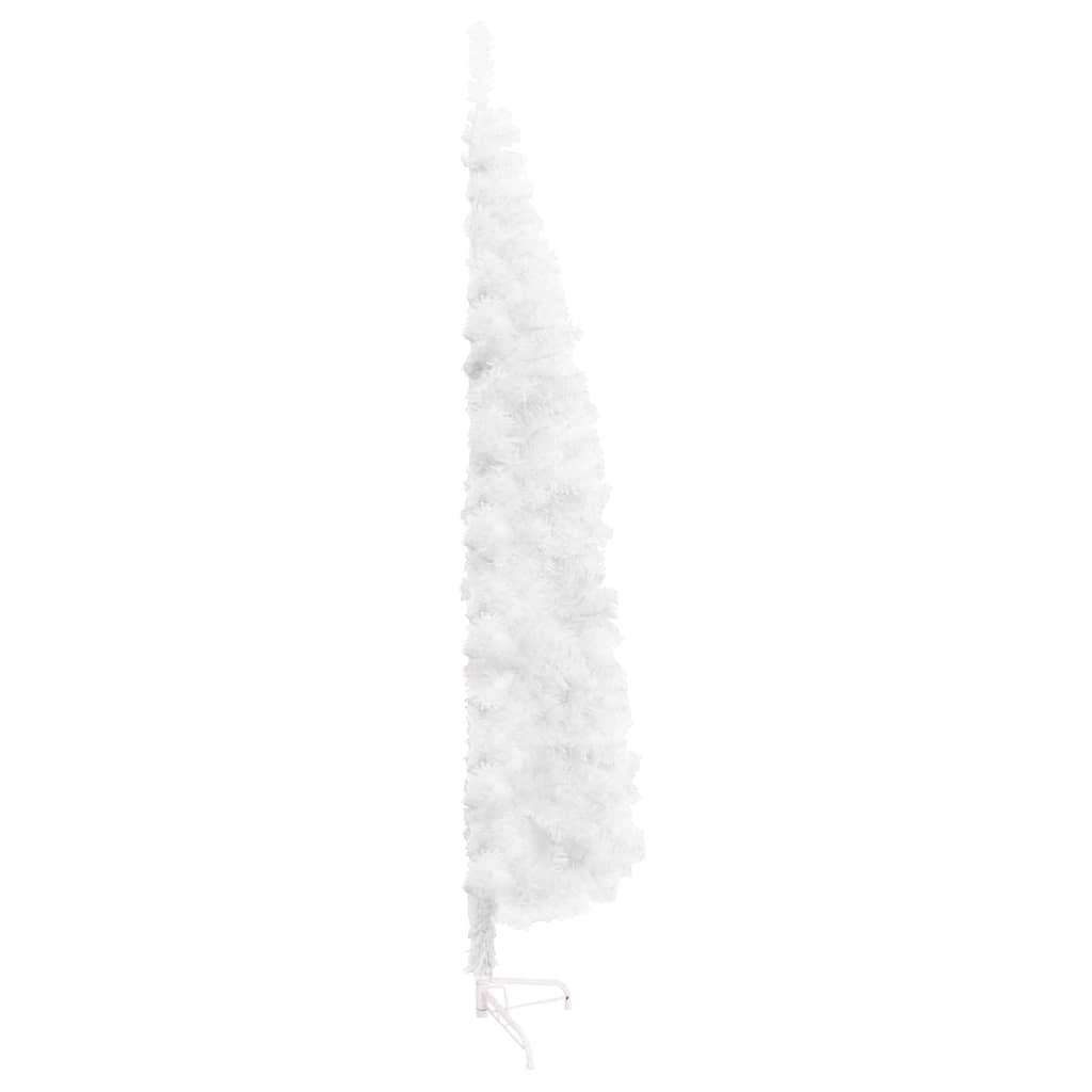 Slim Artificial Half Christmas Tree with Stand White 7 ft