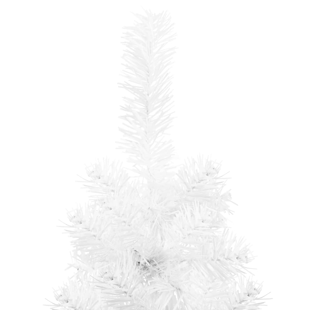 Slim Artificial Half Christmas Tree with Stand White 7 ft