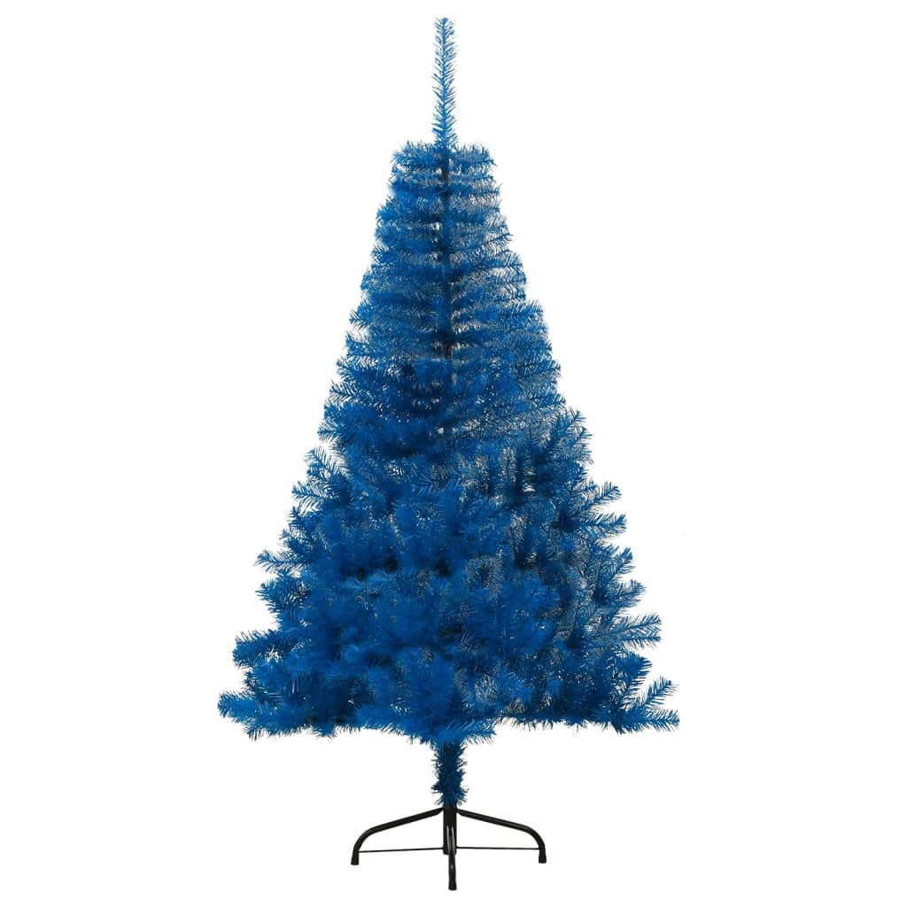 Artificial Half Christmas Tree with Stand Blue 5 ft PVC