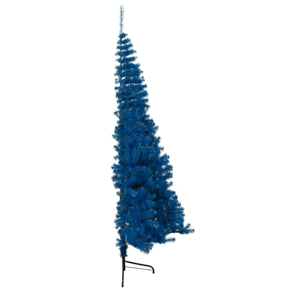 Artificial Half Christmas Tree with Stand Blue 5 ft PVC