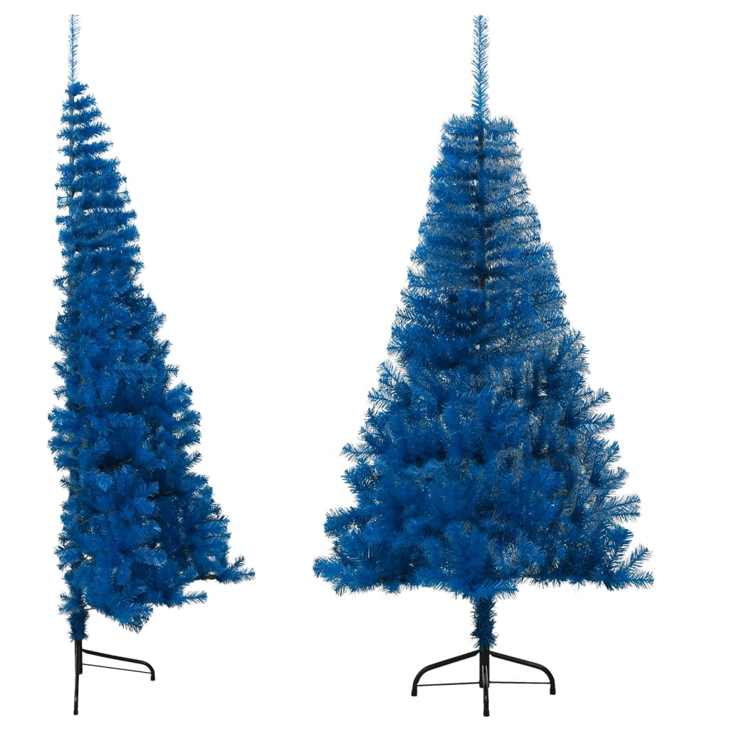 Artificial Half Christmas Tree with Stand Blue 6 ft PVC