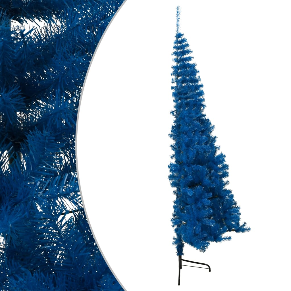 Artificial Half Christmas Tree with Stand Blue 6 ft PVC