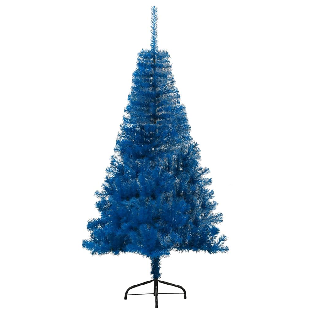 Artificial Half Christmas Tree with Stand Blue 6 ft PVC