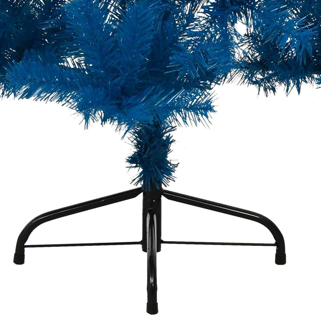 Artificial Half Christmas Tree with Stand Blue 6 ft PVC