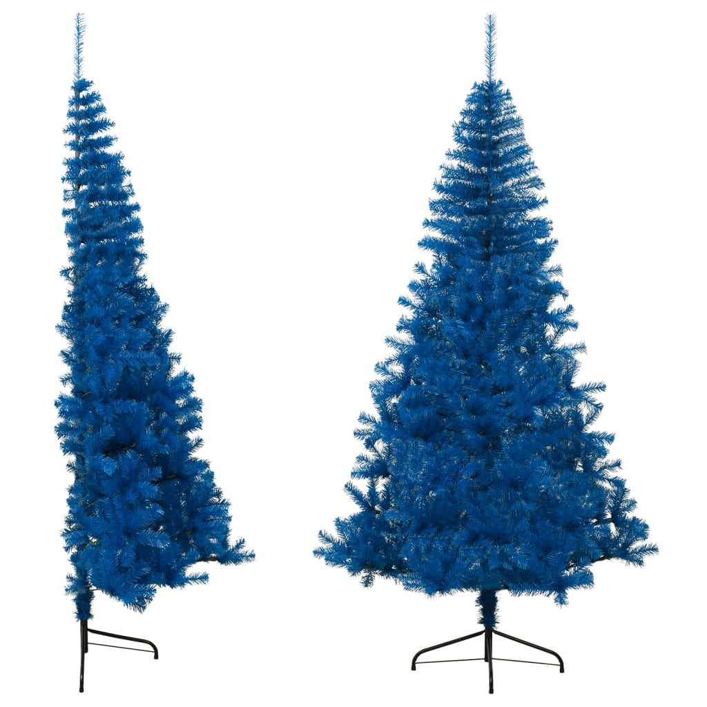 Artificial Half Christmas Tree with Stand Blue 7 ft PVC