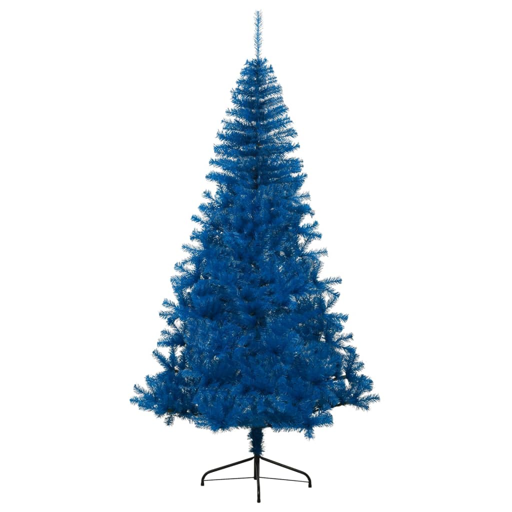 Artificial Half Christmas Tree with Stand Blue 7 ft PVC