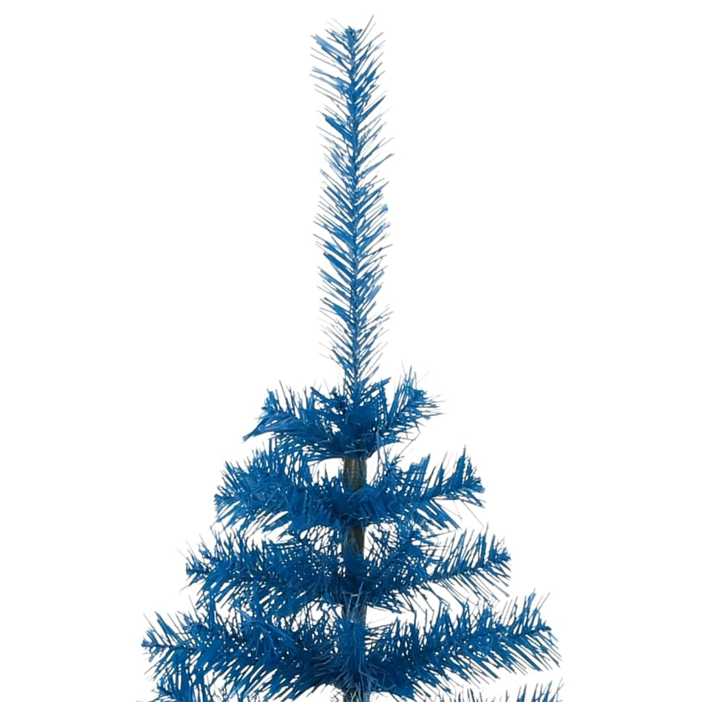 Artificial Half Christmas Tree with Stand Blue 7 ft PVC