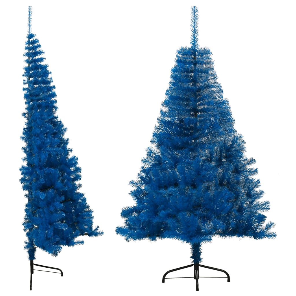 Artificial Half Christmas Tree with Stand Blue 4 ft PVC