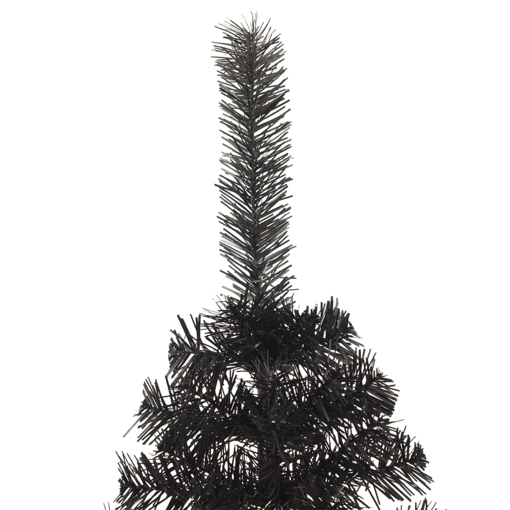 Artificial Half Christmas Tree with Stand Black 7 ft PVC