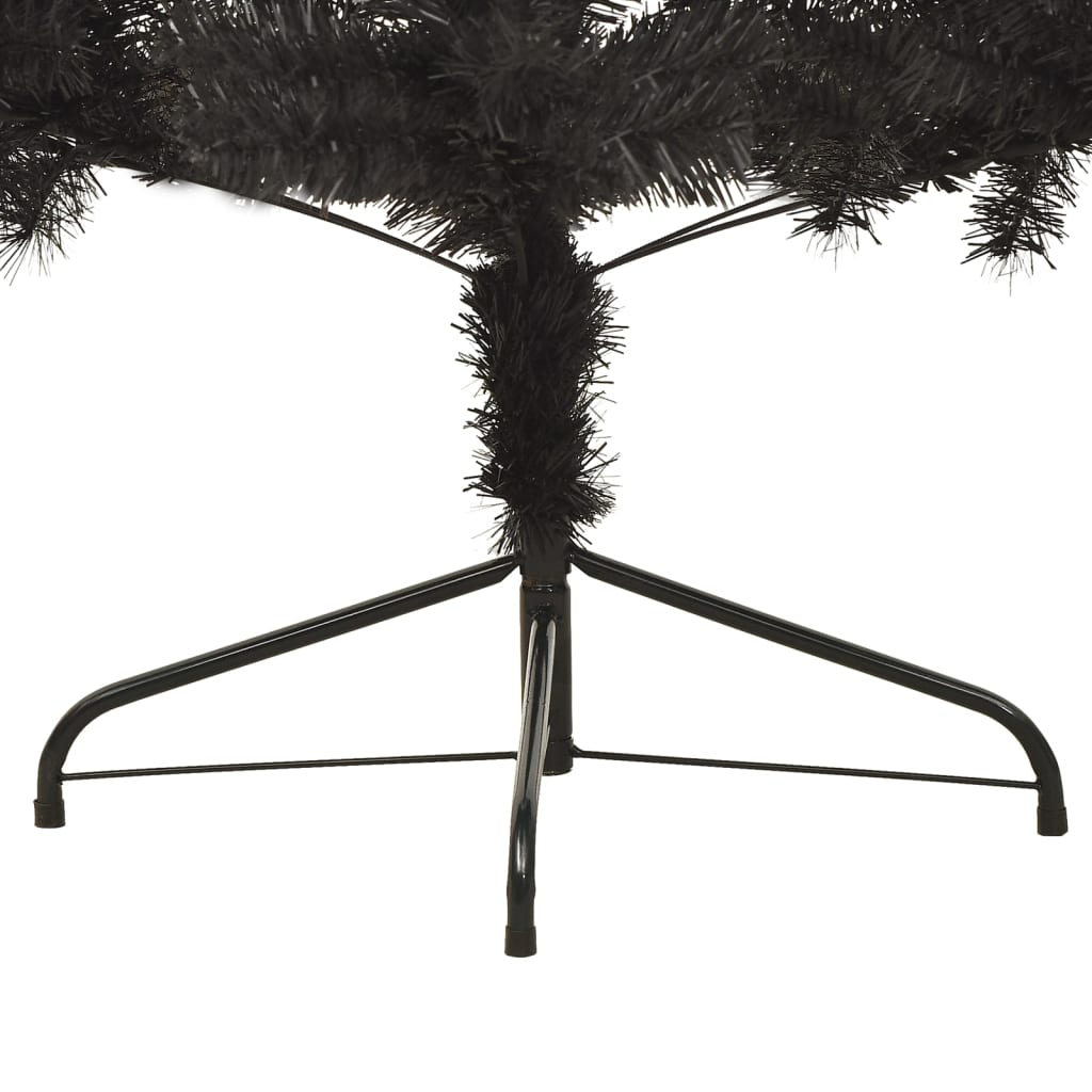 Artificial Half Christmas Tree with Stand Black 7 ft PVC