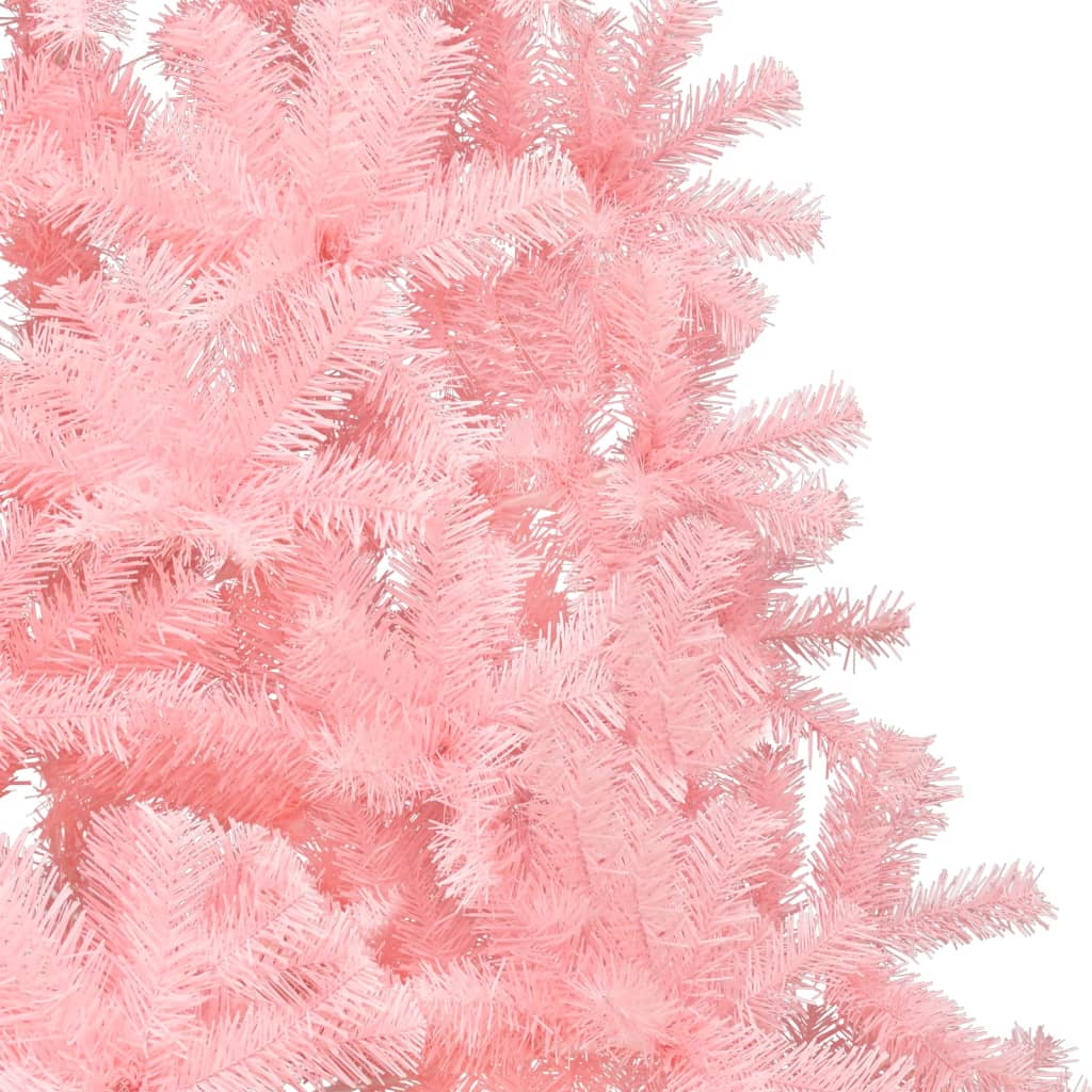 Artificial Half Christmas Tree with Stand Pink 7 ft PVC