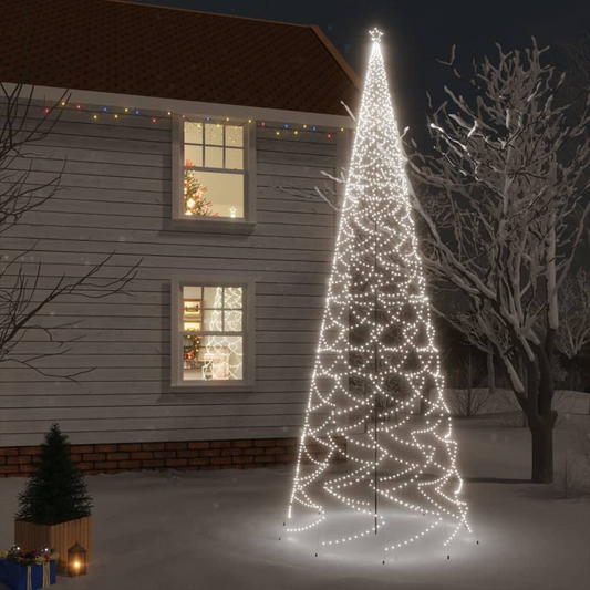 Christmas Tree with Spike Cold White 3000 LEDs 26 ft