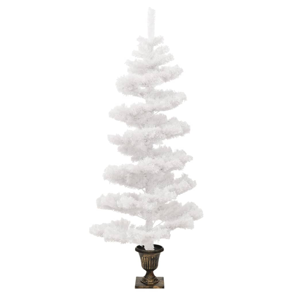 Swirl Pre-lit Christmas Tree with Pot White 4 ft PVC