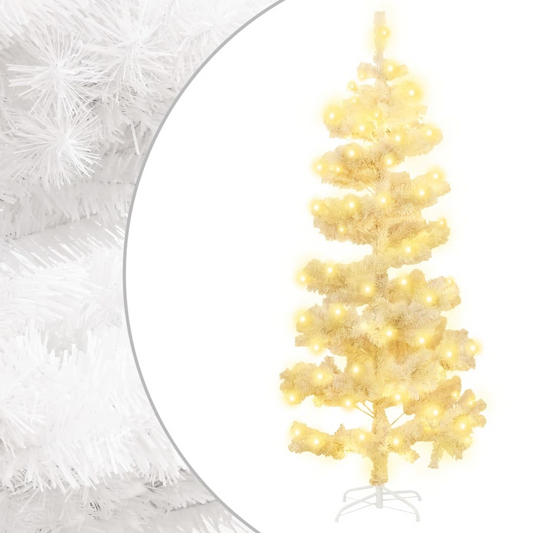 Swirl Pre-lit Christmas Tree with Stand White 5 ft PVC