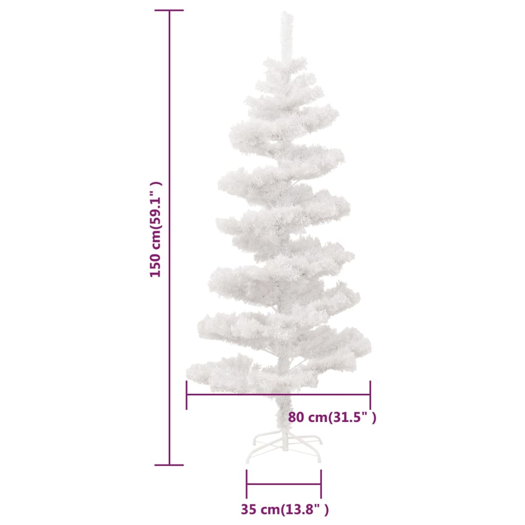 Swirl Pre-lit Christmas Tree with Stand White 5 ft PVC