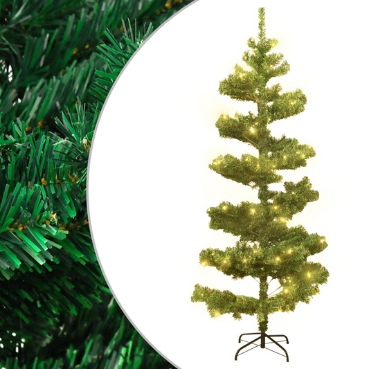 Swirl Pre-lit Christmas Tree with Stand Green 5 ft PVC