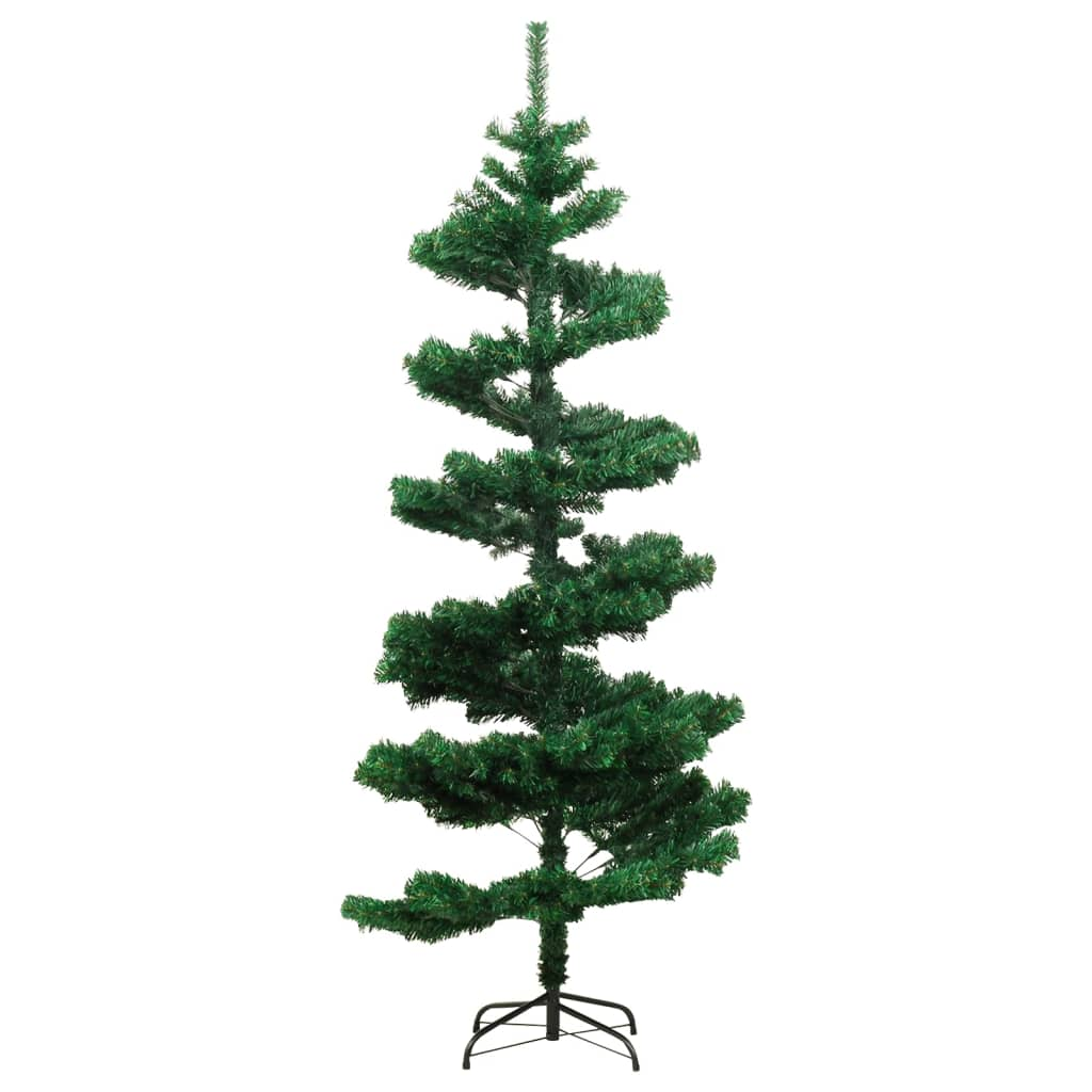 Swirl Pre-lit Christmas Tree with Stand Green 5 ft PVC